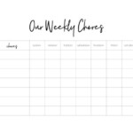 Weekly Family Chore Chart Print And Frame For Use As Dry Erase Etsy